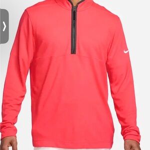 Nike Men's Zip Up Sweater - Bright Coral